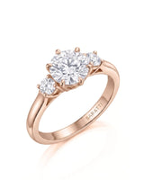 Paulina – Natural Round Diamond Three-Stone Engagement Ring