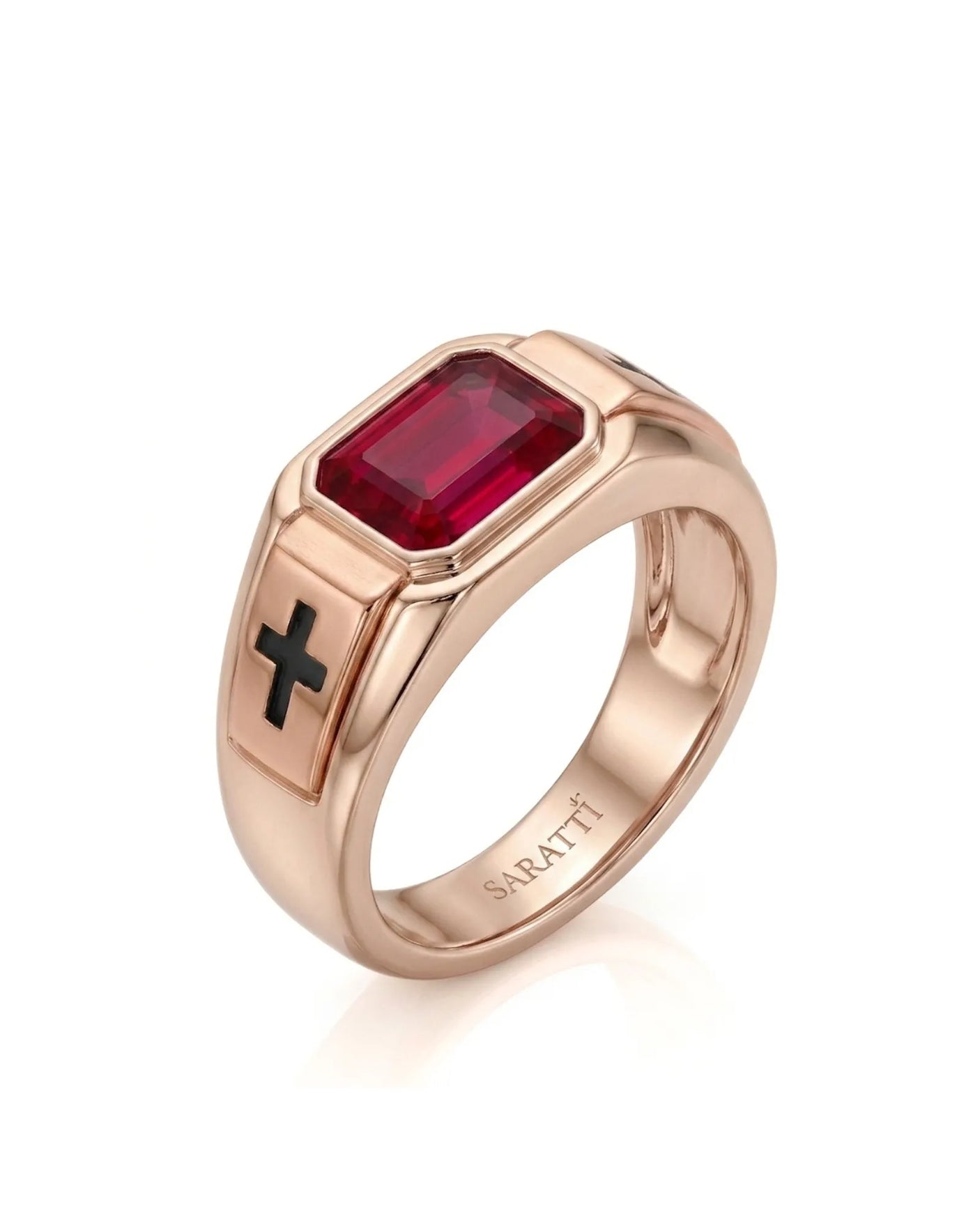 Dominion Ruby Cross Signet Band