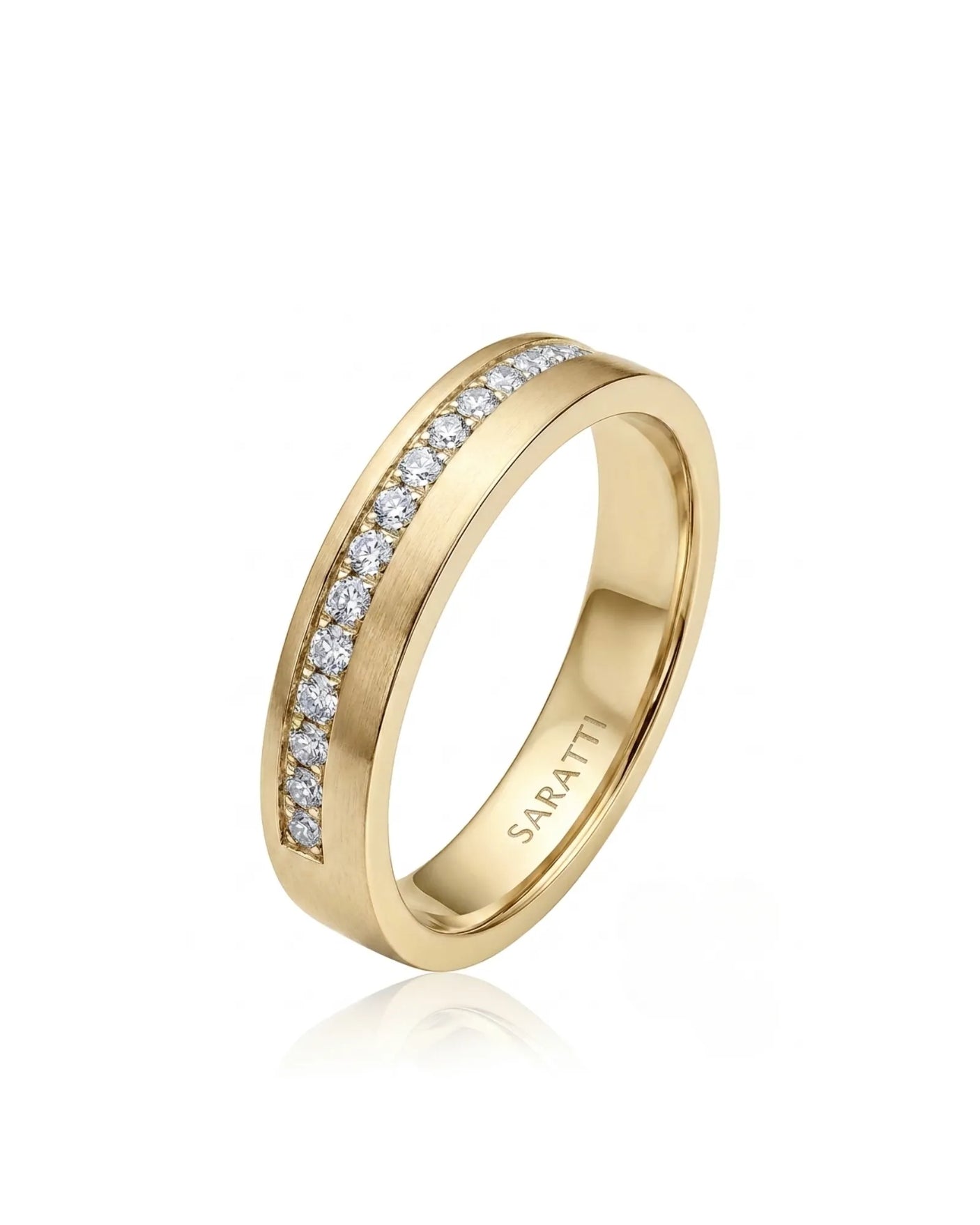 Axis Diamond Line Wedding Band