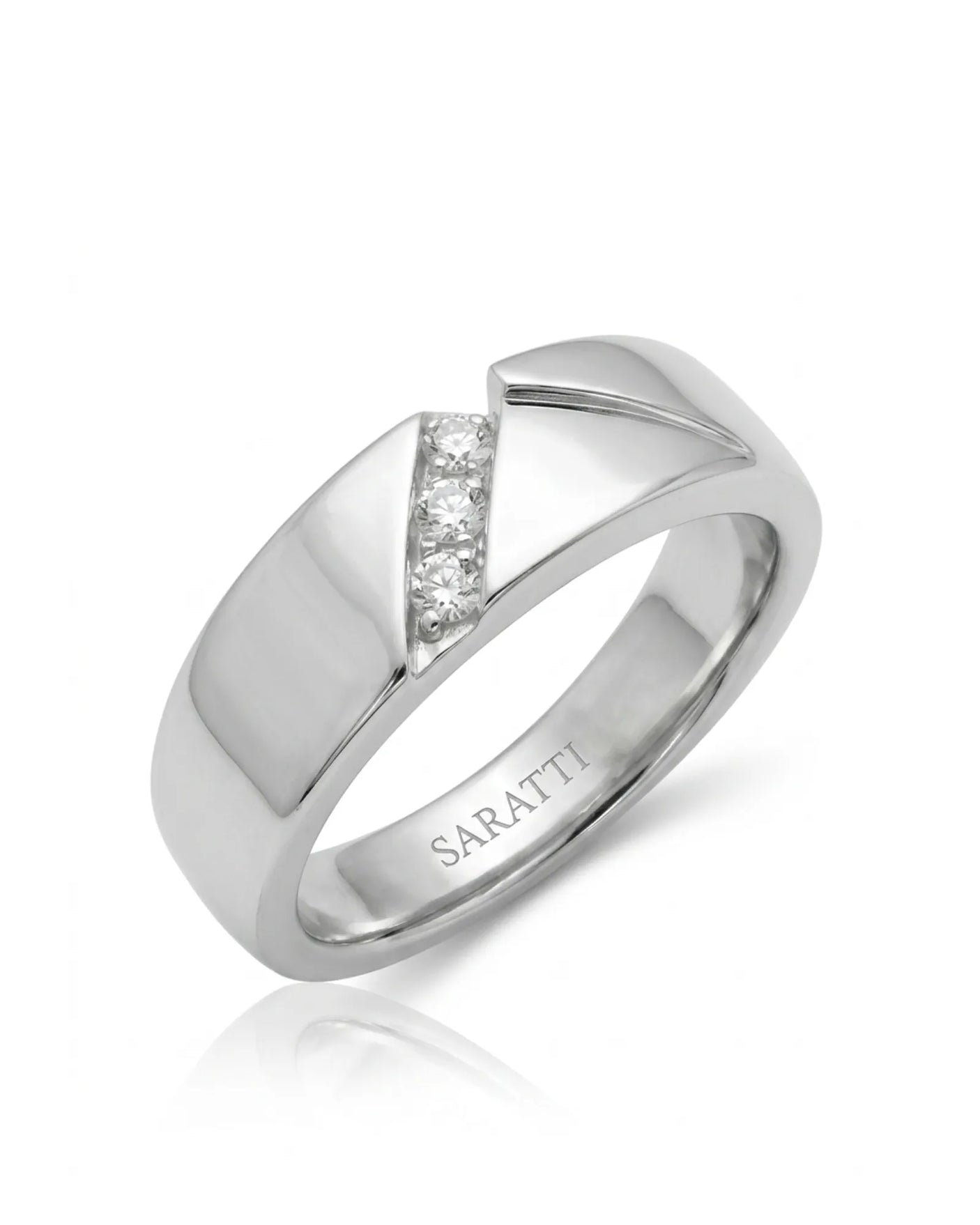 Axis Tri-Diamond Wedding Band