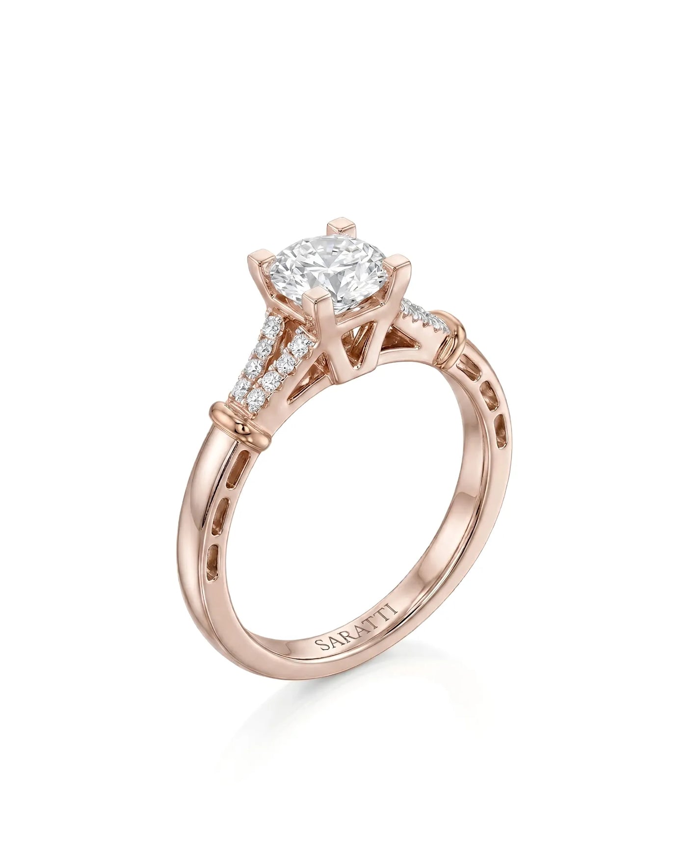 Noemie – Natural Round Diamond Split-Shank Engagement Ring