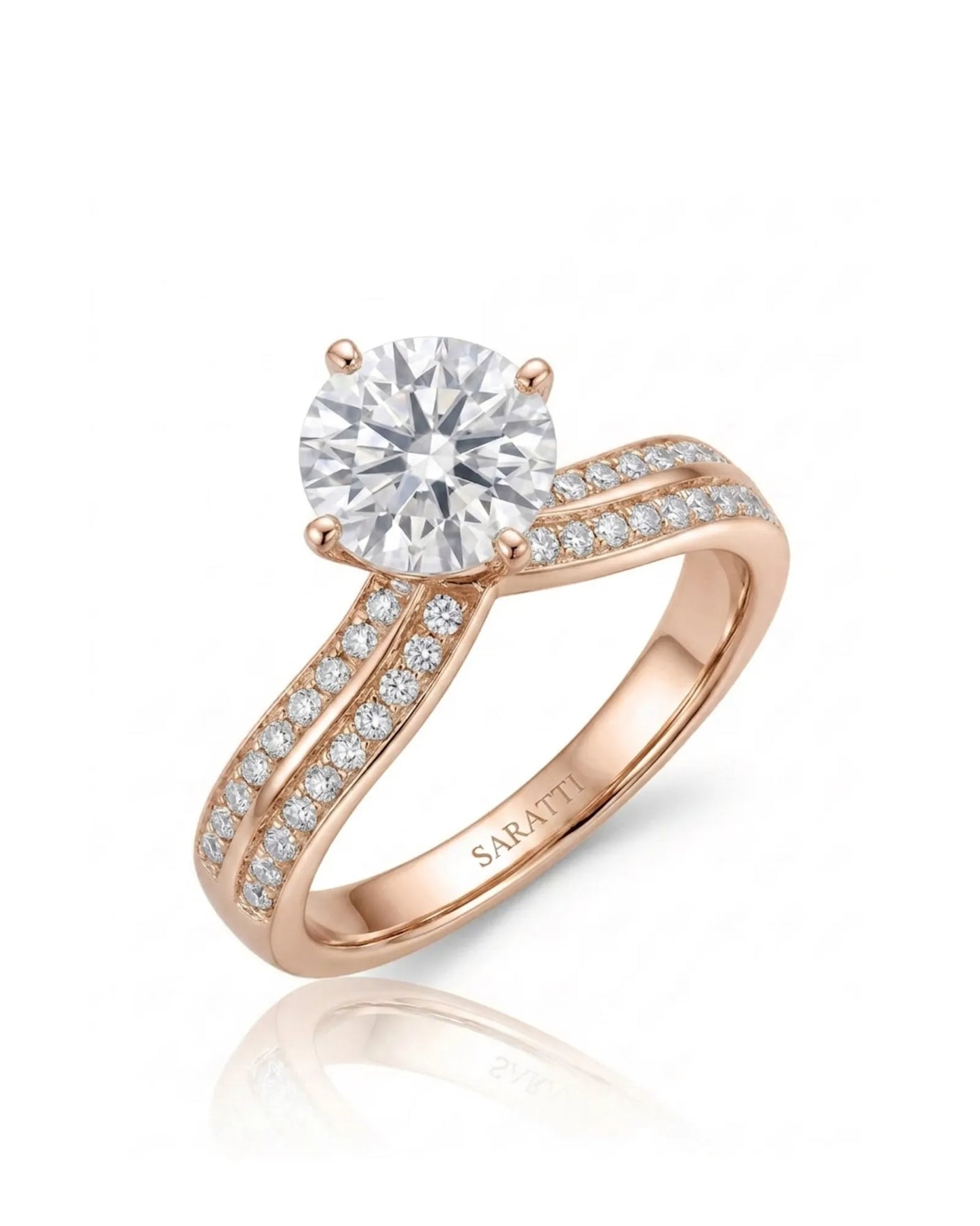 Dessina – Sublime Radiance Natural Round Diamond Tiara Split-Shank Ring
