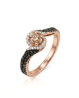 Esther – Natural Champagne Diamond Halo Engagement Ring
