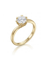 Camille – Natural Round Diamond Snowflake Twisted-Shank Engagement Ring