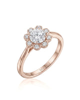 Celine – Natural Round Diamond Halo Engagement Ring