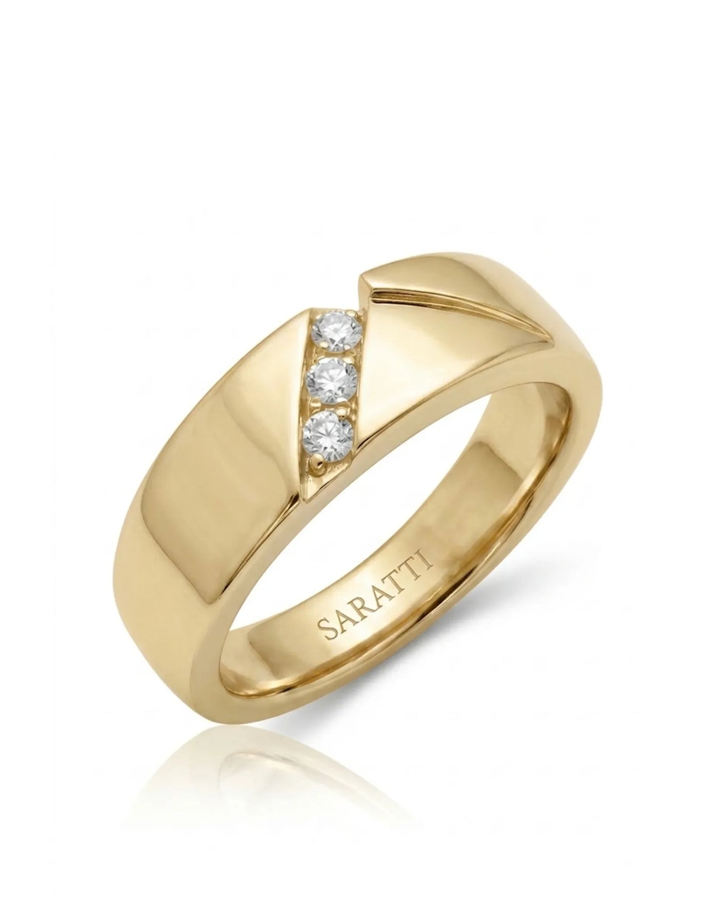 Axis Tri-Diamond Wedding Band