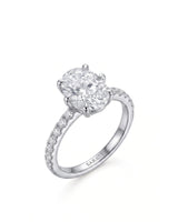 Jade – Natural Oval Diamond Six-Prong Pavé Engagement Ring