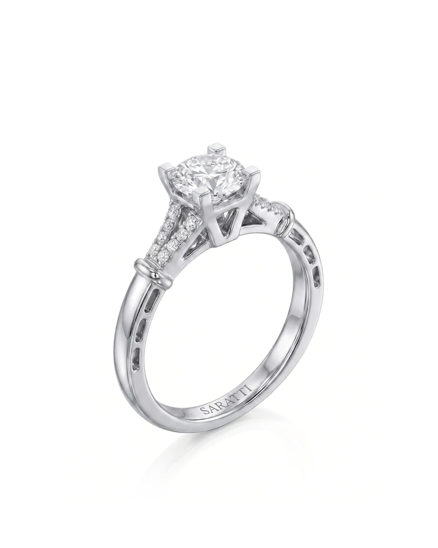 Noemie – Natural Round Diamond Split-Shank Engagement Ring