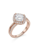 Renea – Majestic Grace Natural Round Diamond Two-Tone Halo Ring
