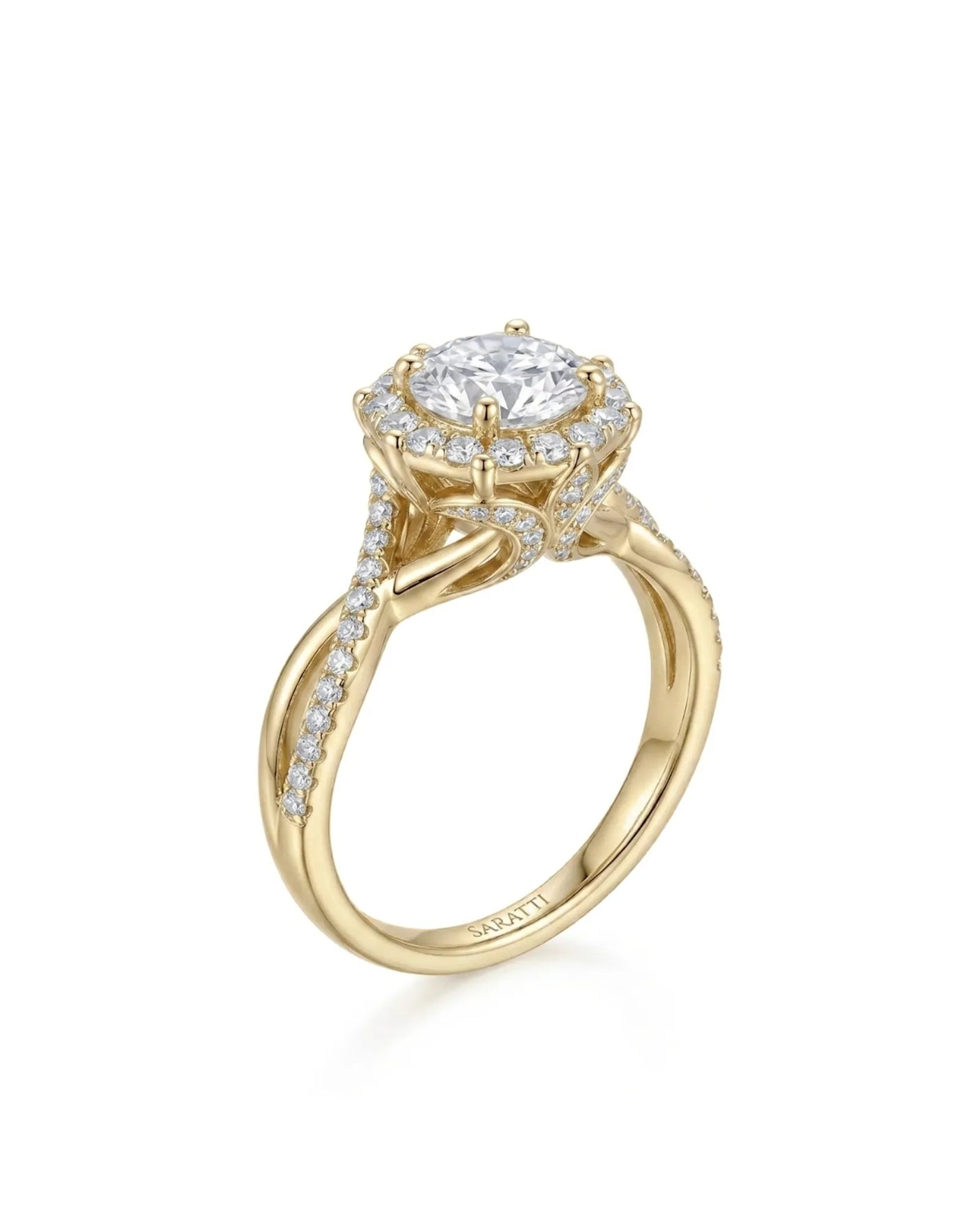 Julisa – Classic Chant Natural Round Diamond Halo Engagement Ring