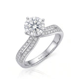 Dessina – Sublime Radiance Natural Round Diamond Tiara Split-Shank Ring