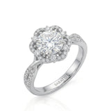 Madea – Radiant Embrace Natural Round Diamond Double Halo Ring