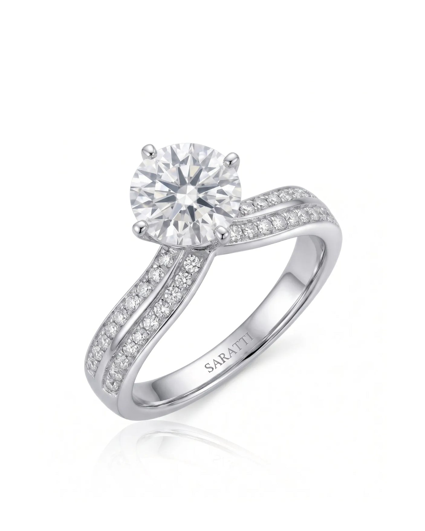 Dessina – Sublime Radiance Natural Round Diamond Tiara Split-Shank Ring