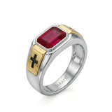 Dominion Ruby Cross Signet Band