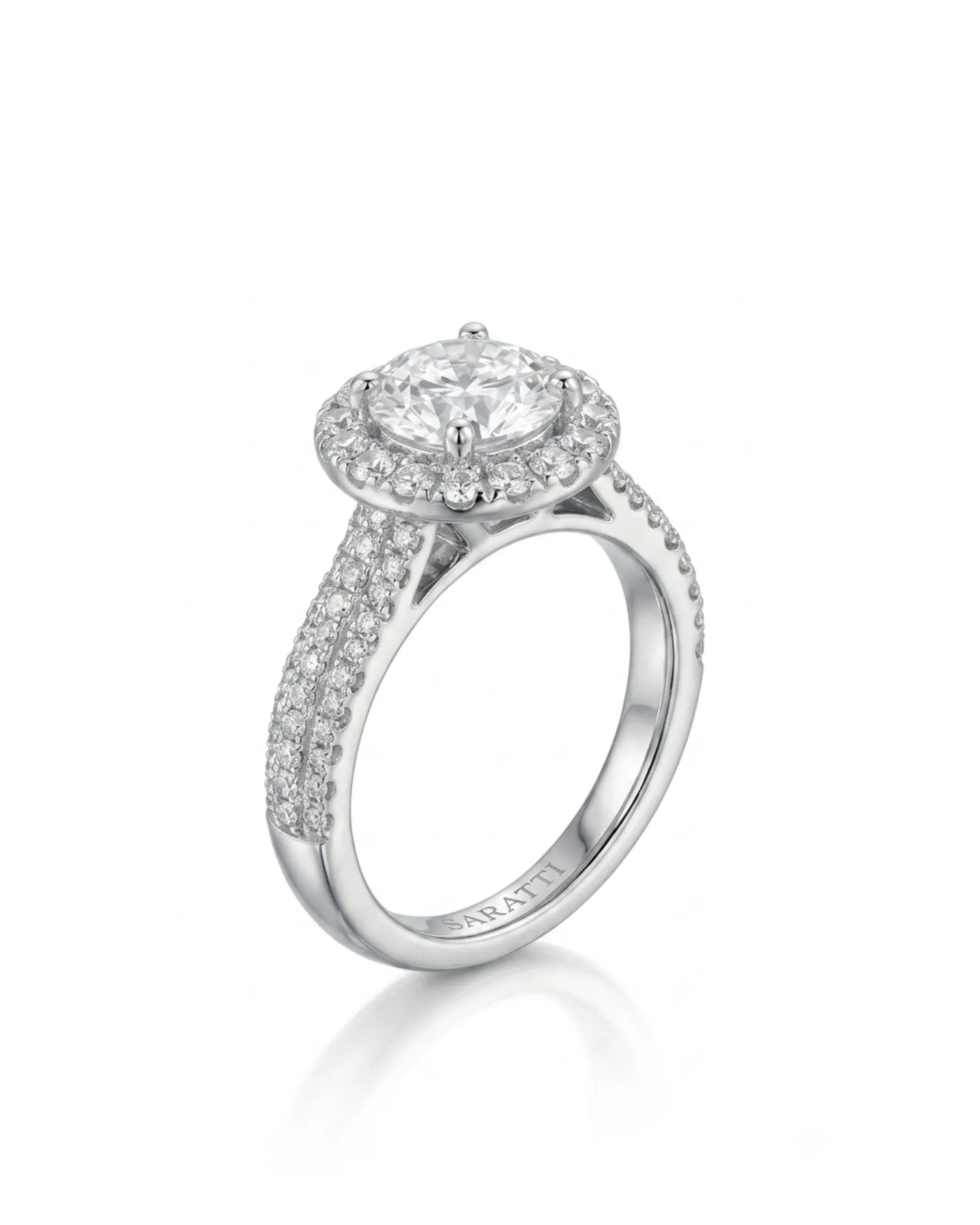 Yumi – Lumina Crown Natural Round Diamond Halo Engagement Ring