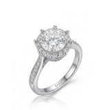 Yulisa – Eternal Flame Natural Round Diamond Halo Engagement Ring