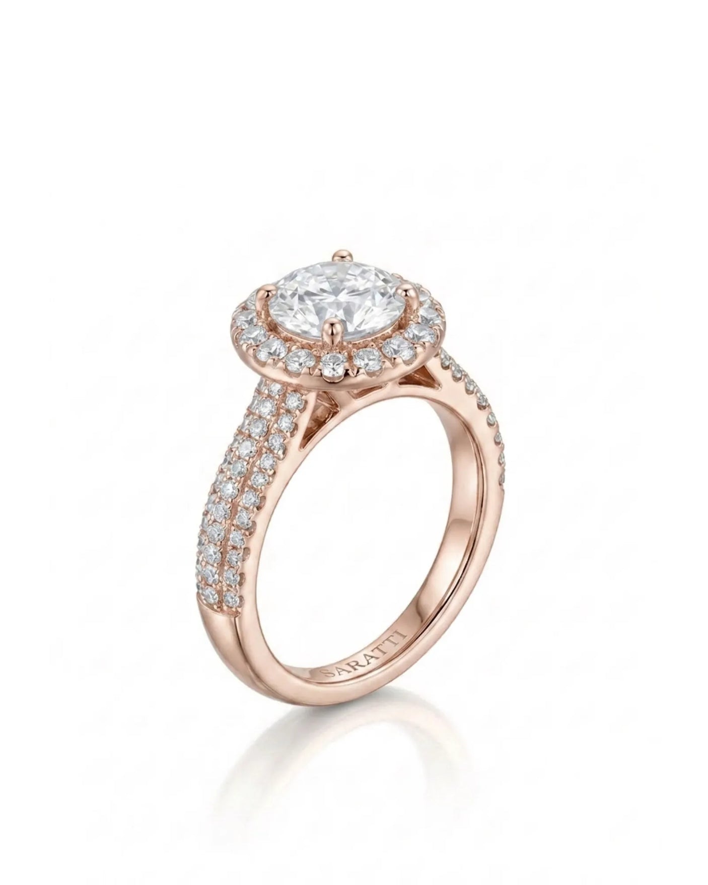 Yumi – Lumina Crown Natural Round Diamond Halo Engagement Ring