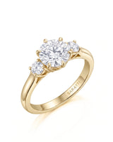 Paulina – Natural Round Diamond Three-Stone Engagement Ring