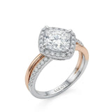 Renea – Majestic Grace Natural Round Diamond Two-Tone Halo Ring