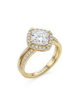 Renea – Majestic Grace Natural Round Diamond Two-Tone Halo Ring