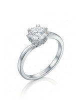 Camille – Natural Round Diamond Snowflake Twisted-Shank Engagement Ring