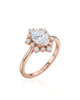 Julia – Natural Oval Diamond Floral Halo Engagement Ring