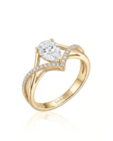 Claire – Natural Pear-Shaped Diamond Twisted-Shank Engagement Ring
