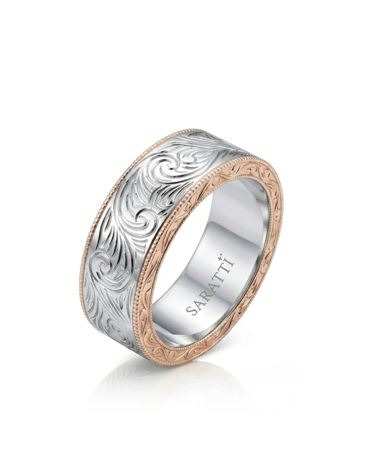 Vellum Aureus Art Nouveau Two Tone Men Ring