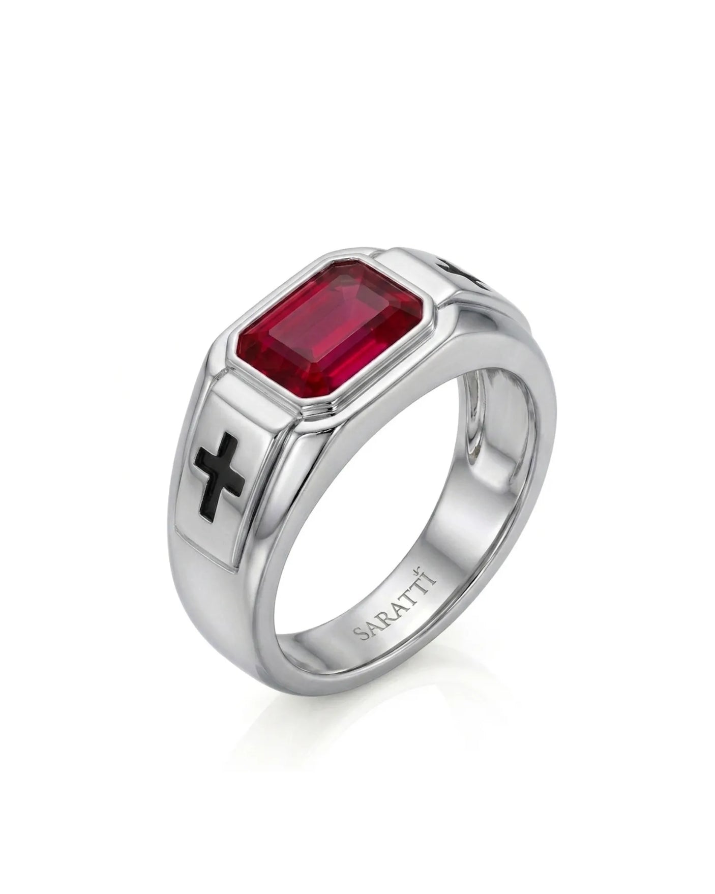 Dominion Ruby Cross Signet Band