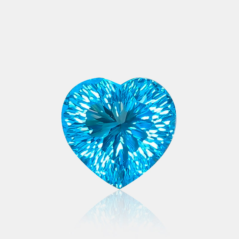 47.93 carat Natural Swiss Blue Topaz heart faceted loose gemstone | SARATTI