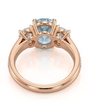Étoile Trinity pear cut Aquamarine three-stone diamond ring setting in Rose Gold, gallery view | SARATTI