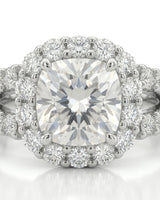 Erica • 2-carat Cushion Moissanite Ring in White Gold