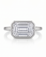 Natalia – Natural Emerald-Cut Diamond Bezel Ring