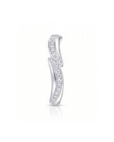 Wavy Diamond Half Eternity Wedding Band — Platinum — View 2