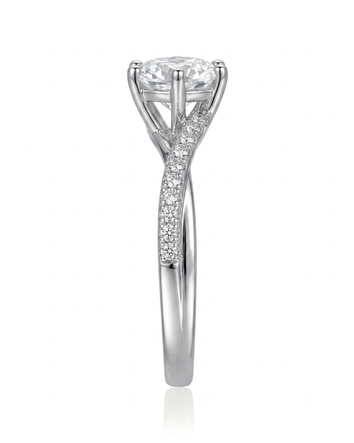 Amira – White Radiance Natural Round Diamond Split-Shank Engagement Ring