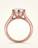Aurelia's Embrace – Natural Pear-Cut Diamond Bezel Ring