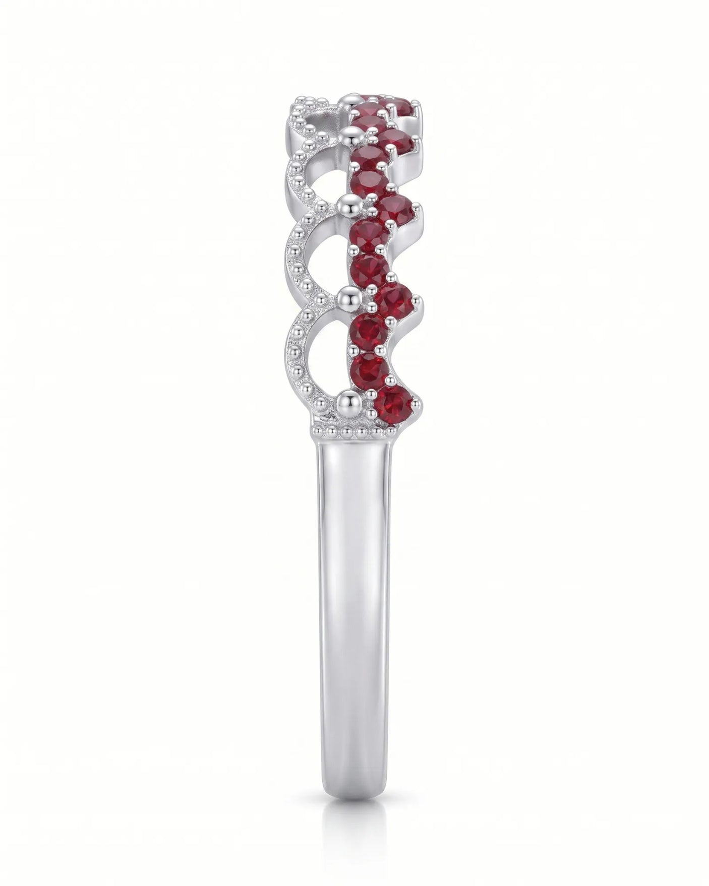 The Ember Tiara- Red Diamond Vintage-Inspired Yellow Gold Band