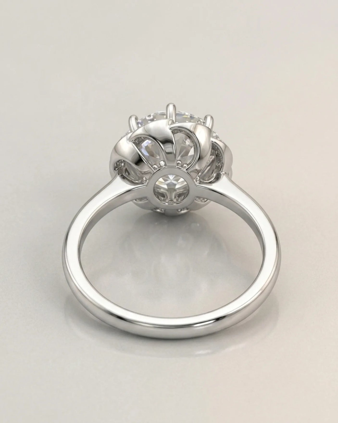 AYALA • 4 carat Moissanite Ring in White Gold with Halo