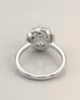 AYALA • 4 carat Moissanite Ring in White Gold with Halo