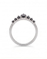 Black Diamond Curved Band in 18K Yellow Gold