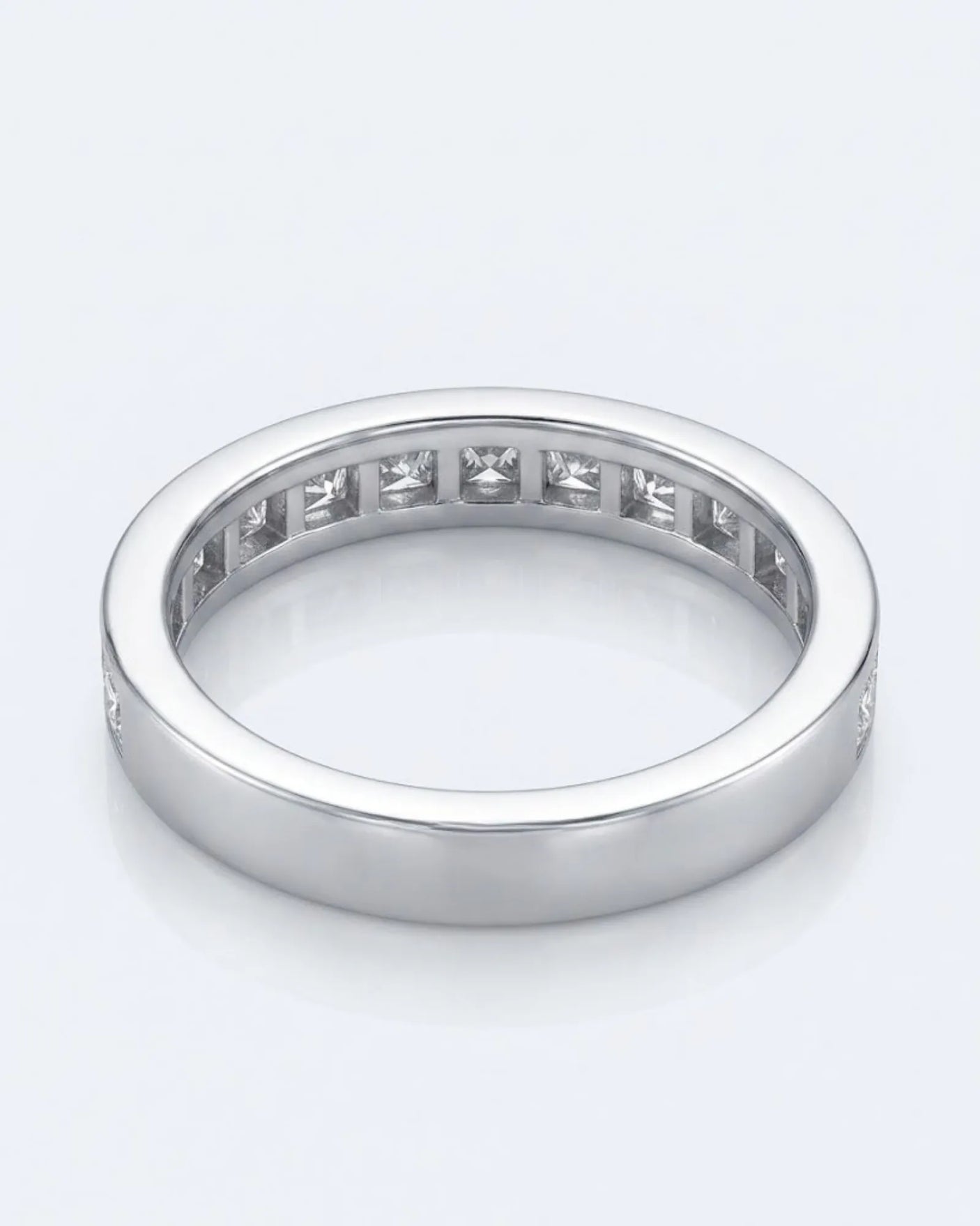 Princess Cut Diamond Wedding Band in Yellow Gold