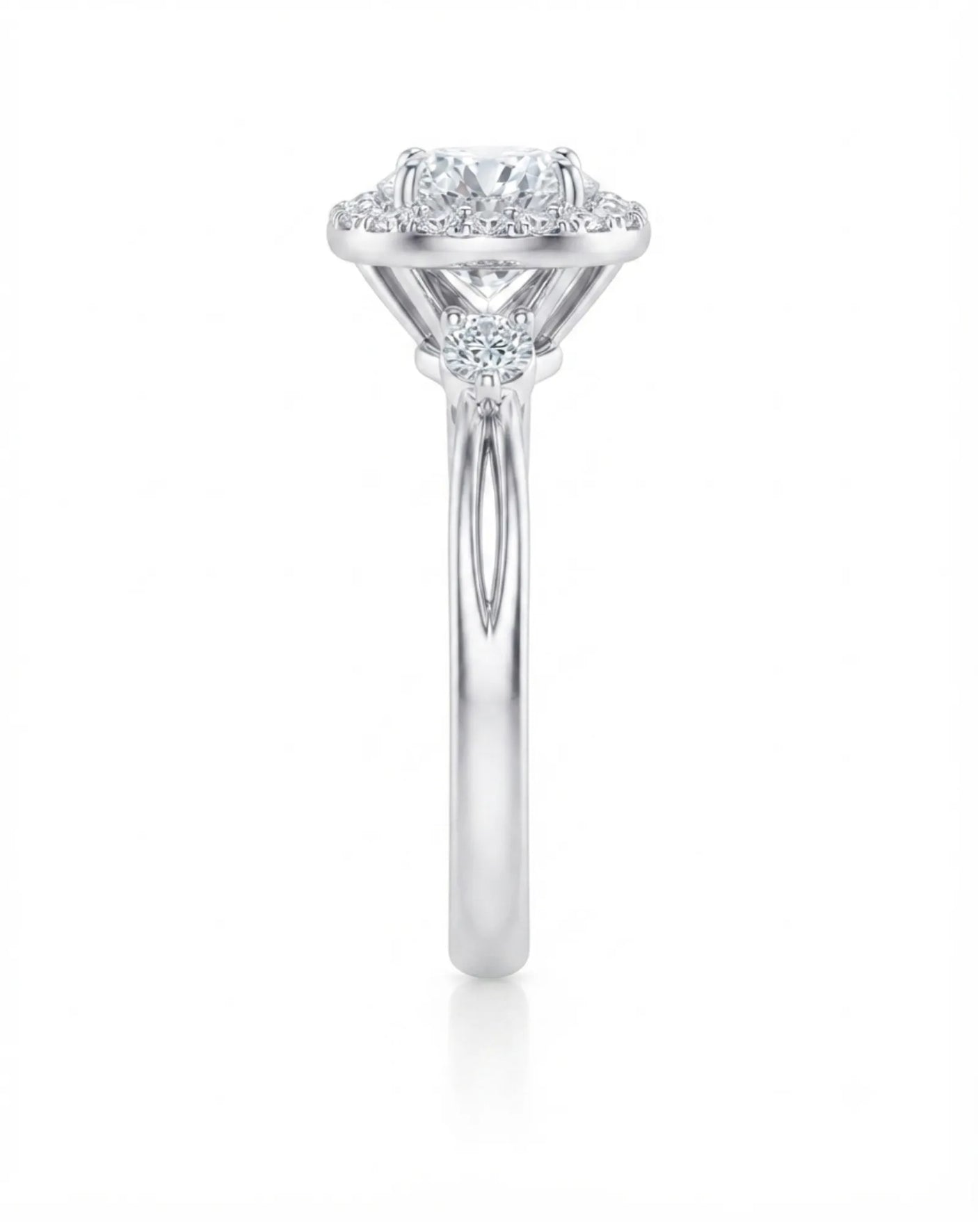 Emory – Eternal Presence Natural Round Diamond Halo Ring