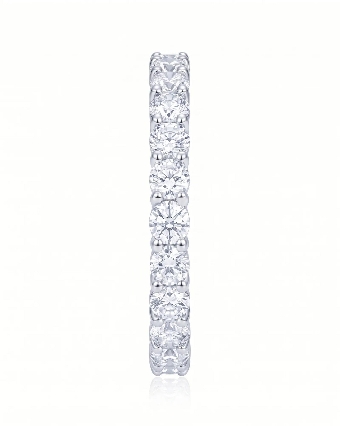 Round Diamond Half Eternity Band in White Gold