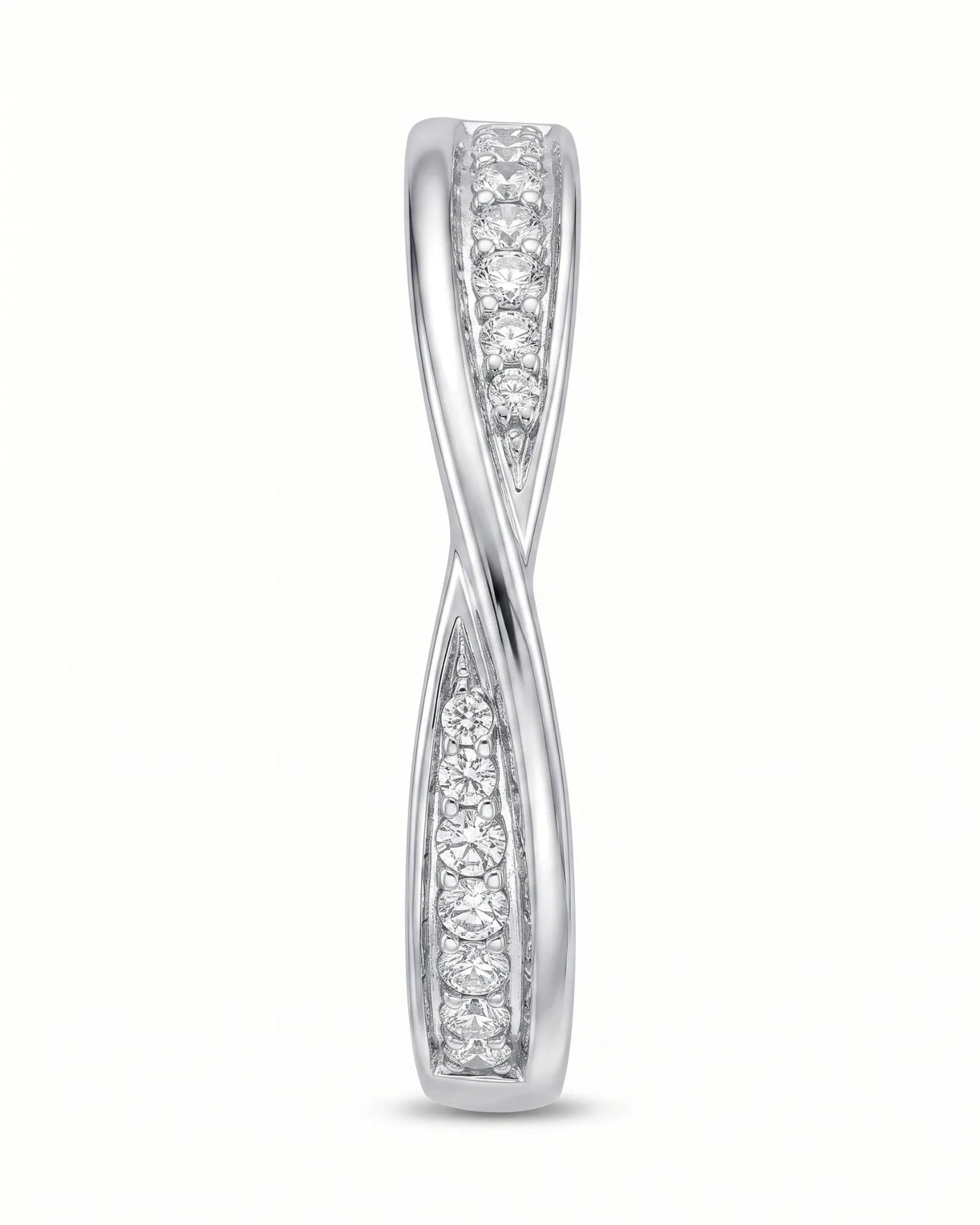 Twisted Shank Natural Diamond Eternity Wedding Band