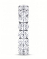Oval Wedding Band in White Gold Prong Set