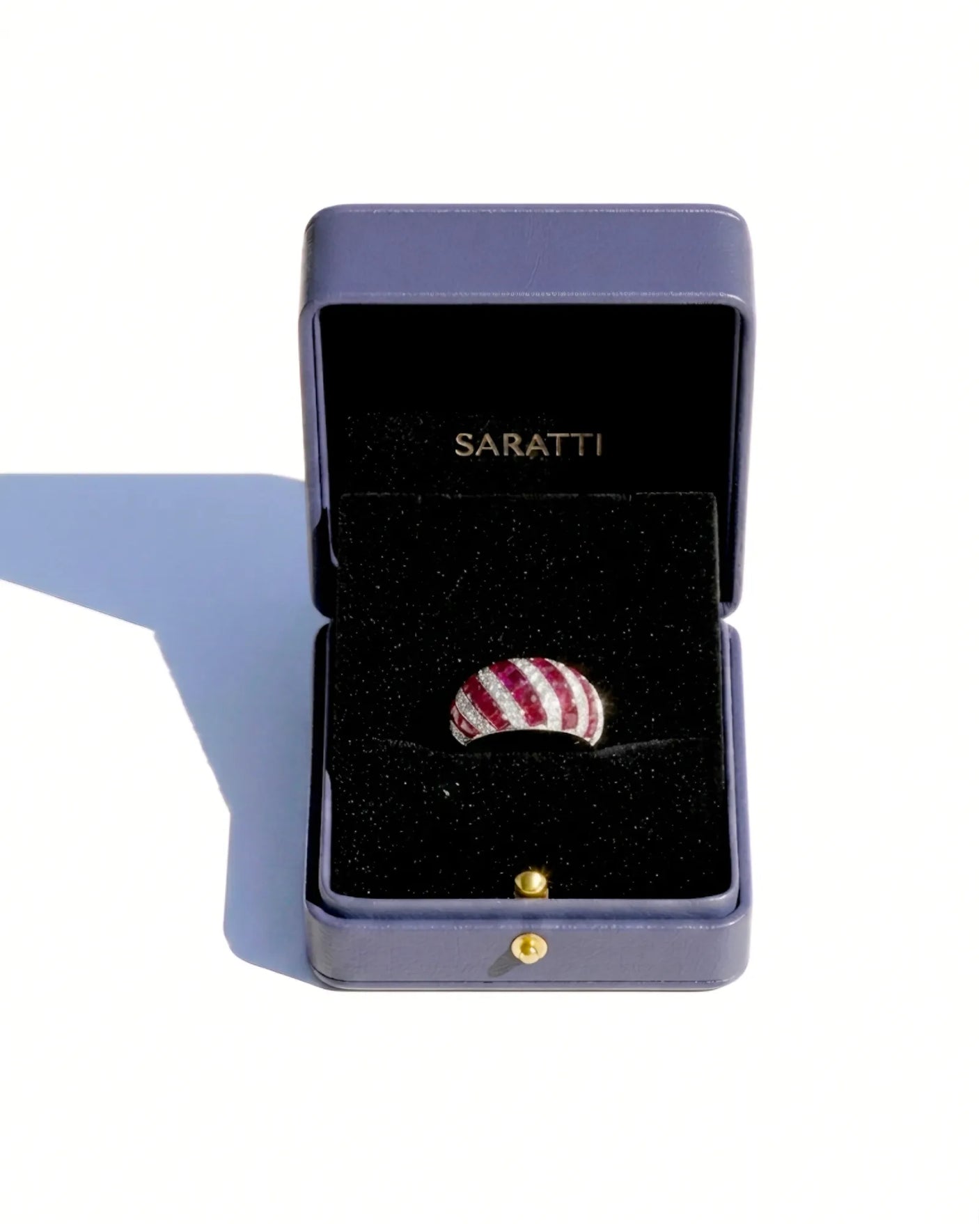 Crimson Strata – Natural Ruby & Diamond Ring