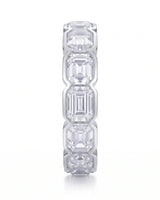 Emerald Cut Diamond Eternity Band in White Gold