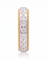 Two Tone Wedding Band Women's with Diamonds