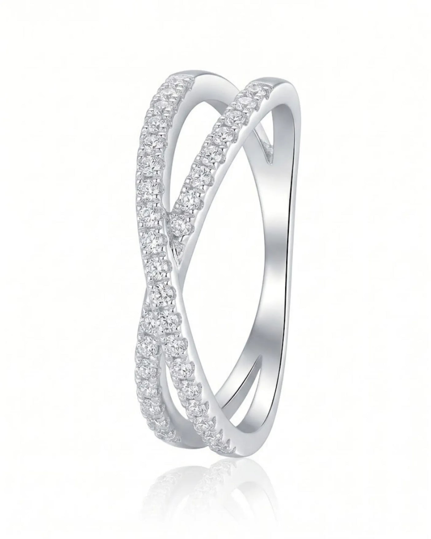 Criss Cross Wedding Band with Diamonds