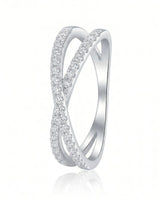 Criss Cross Wedding Band with Diamonds